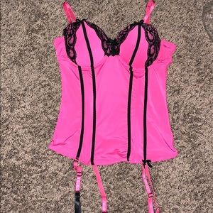 SIZE MEDIUM a PINK AND BLACK lingerie
